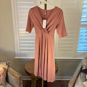 Mother Bee Maternity Mauve Midi Dress